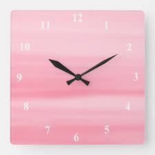Soft Shades Of Light Pink In Horizontal Stripes Square Wall Clock Zazzle Com Square Wall Clock Wall Clock Soft Shades
