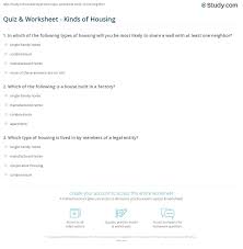 Think you know a lot about halloween? Quiz Worksheet Kinds Of Housing Study Com