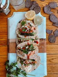 I've been on a salmon kick ever since coming back from a vacation to alaska a few months back. Salmon Tacos With Slaw And Peppers Thyme With Caroline
