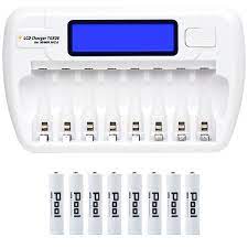 Amazon.co.jp: TGX08 White & Rechargeable Battery Pool 8 AAA Batteries  Charger Set (White) : Electronics