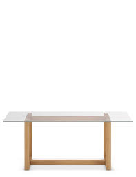 This is a high quality table with a solid pedestal base made of wood. Colby Rectangular Glass Dining Table M S