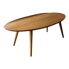 Measures 19 by 46 by 16h Conant Ball Oval Surfboard Coffee Table Danish Coffee Table Oval Wood Coffee Table Coffee Table Wood