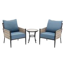 This three piece bistro set offers a classic look that will blend in with any decor. Black Bistro Sets Patio Dining Furniture The Home Depot