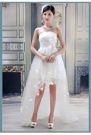 Wholesale Hi Low Beach Bridal Gowns Buy Hi Low Strapless Beach Wedding Dresses With F Wedding Dresses High Low Long Wedding Dresses Short Wedding Dress Beach