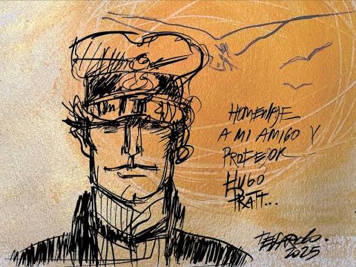 Hoy comparto un homenaje muy especial a Hugo Pratt, mi amigo y maestro,  cuya obra “Corto Maltés” me inspiró desde siempre. Esta pieza la realicé  como ilustración digital en técnica mixta, buscando