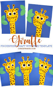 Greetings card from an original glass mosaic of a giraffe. Fingerprint Giraffe Craft Our Kid Things