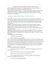 Subnetting Supernetting And Vlsm