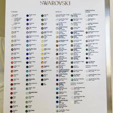 Swarovski Crystal Flat Back Colour Chart Featuring No Hotfix Hotfix Colours Sizes Shapes