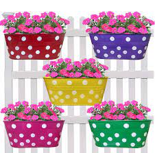 Board sizes will differ according to your porch railing. Artesia Metal Dotted Oval Shaped Railing Planters Flower Pots For Garden Balcony Hanging Flower Pot Vertical Planter For Home Decor Set Of 5 Buy Online In Bosnia And Herzegovina At Bosnia Desertcart Com Productid
