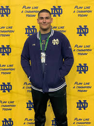 Notre Dame freshman defensive tackle Gabriel Rubio