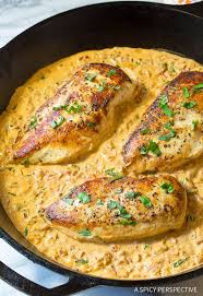Creamy Roasted Red Pepper Chicken Skillet A Spicy Perspective Stuffed Peppers Chicken Skillet Recipes Recipes