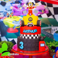 Andrea Kato Cake Designer On Instagram Mickey Aventuras Sobre Rodas Esse Foi O Tema Escolhid Mickey Cakes Mickey Roadster Racers Birthday Cars Birthday Cake