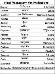 Hindi Vocabulary Words For Professions Learn Hindi Hindi Language Learning Learn Hindi Hindi Language