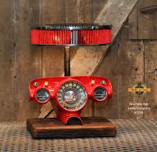 Steampunk Industrial Antique 1957 Chevy Bel Air Dash Edelbrock Hot Rod Lamp 2184 Car Part Furniture Automotive Decor Car Parts Decor