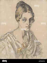 Konrad Mägi Naise portree Stock Photo