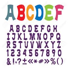 Insta fonts was primarily designed to bring you fonts for your instagram bio,. Cute Funny Alphabet Letters Numbers And Punctuation Marks Vector Set Royalty Free Cliparts Vectors And Stock Illustration Image 94065661
