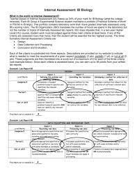 Internal Assessment Ib Biology