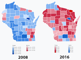 How Wisconsin Voted In 2008 Compared To 2016 Historical Maps Knit Rug Art Masters