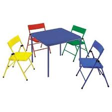Kids 5 Piece Folding Chair And Table Set Red Yellow Blue Cosco Target Klappstuhl Kinder Tisch Und Stuhle Schreibtischstuhl