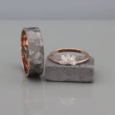 Marquise Diamonds Wedding Ring Set 14k Rose Gold His And Hers Wedding Band Set Lady S Ring Set With Marquise Diamonds