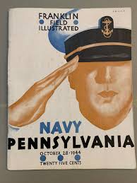 1944 Penn Quakers vs Navy Midshipmen Football Program GOOD Condition