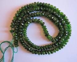 Rare Dark Green Tsarovite Garnet Faceted Rondelle Gemstone Beads Gemstones Semi Precious Gemstones Gem Shop
