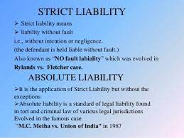 Because liability is charged regardless of fault or negligence of the insured, many insurance companies do not offer absolute liability insurance. Rule Of Strict Liability Absolute Liability Under Law Of Torts