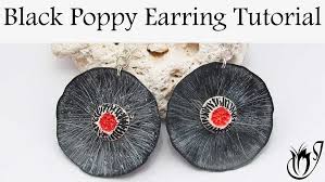 Polymer clay earrings archives get easy art and craft ideas. Black Poppy Polymer Clay Earring Design