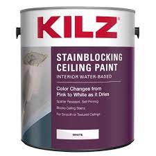 Then, paint the ceiling and trim first, using a roller for most of the ceiling and a paint brush for the edges and trim. Kilz Color Change Stainblocking Interior Ceiling Paint Walmart Com Walmart Com