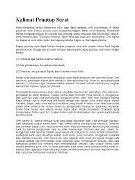 Kalimat Penutup Surat