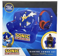 SEGA Sonic The Hedgehog Gaming Combo Set Incudes Blue Inflatable Chair &  Headset