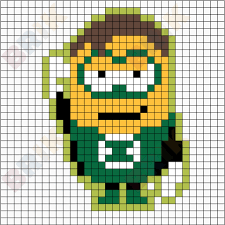 Minion Green Lantern Pixel Art Pixel Art Pixel Art Design Minion Superhero