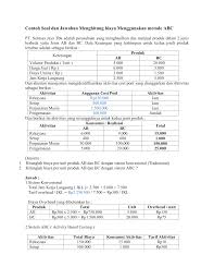 Contoh Soal Activity Based Costing Dan Jawabannya Bali Teacher