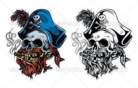 Grey pirate skull tattoo sketch. Vintage Pirate Skull Tattoo By Raluca 88 Graphicriver
