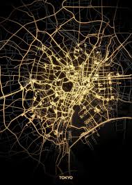 Tokyo Poster Print By Retina Creative Displate City Map Art Road Map Art City Maps Design