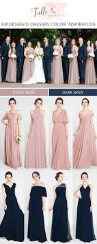 Navy Blue And Dusty Rose Bridesmaid Dress Color Inspiration For 2018 Wedding Weddingi Dusty Rose Bridesmaid Dresses Rose Bridesmaid Dresses Bridesmaid Colors