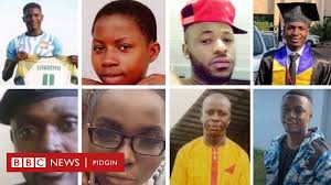 Wole soyinka | ibadan:the penkelemes years. Sars Protests Names Of People Wey Dia Deaths From Suspected Police Brutality Shake Nigeria Bbc News Pidgin