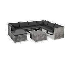 Vidaxl 4 tlg garten lounge set mit auflagen poly rattan schwarz. Vidaxl 8 Tlg Garten Lounge Set Mit Auflagen Poly Rattan Grau Vidaxl De