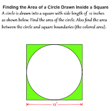 Circle Inside A Square Word Problems Area Of A Circle Word Problems Circle