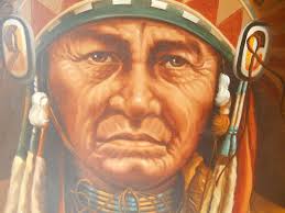 Vintage CERVANTES Oil Painting Canvas Native Chief Western Signed 20x24