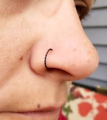 Black Braided Nose Ring Hoop Etsy In 2021 Nose Rings Hoop Nose Ring Nose Piercing Hoop