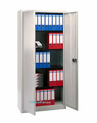 Shelves are also good for sales displays, breakroom and stock room organization, and implementing end tab filing. Tall Metal Lockable Home Office Stationery Filing Cupboard 2 Door Free Shelves C 5018102032459 Ebay