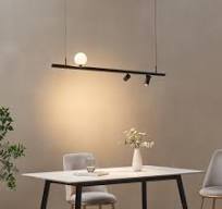 Black magnetic pendant 1 globe + 2 LED spots - Lyne