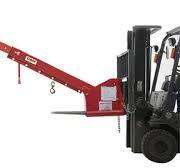 Forklift crane jib attachment to lift and lower materials ...