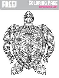 Free Patterned Turtle Coloring Page Make Breaks Turtle Coloring Pages Animal Coloring Books Mandala Coloring Pages