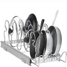 Maybe you would like to learn more about one of these? Buy Pull Out Pan Lid Organizer Rack For Cabinet Pull Out Organizer For Pots Pans Lids Sliding Storage Rack 7 W X 21 D X 8 H Requires At Least 9