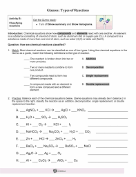 Products in a chemical reaction. 19 Classification Worksheets And Readings Answers