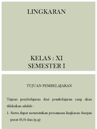 Ppt persamaan lingkaran kelas 11. Ppt Persamaan Lingkaran