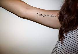 Inner Arm Tattoo In Script