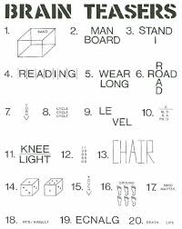 Picture word puzzles brain teasers. Brain Teaser Jokes